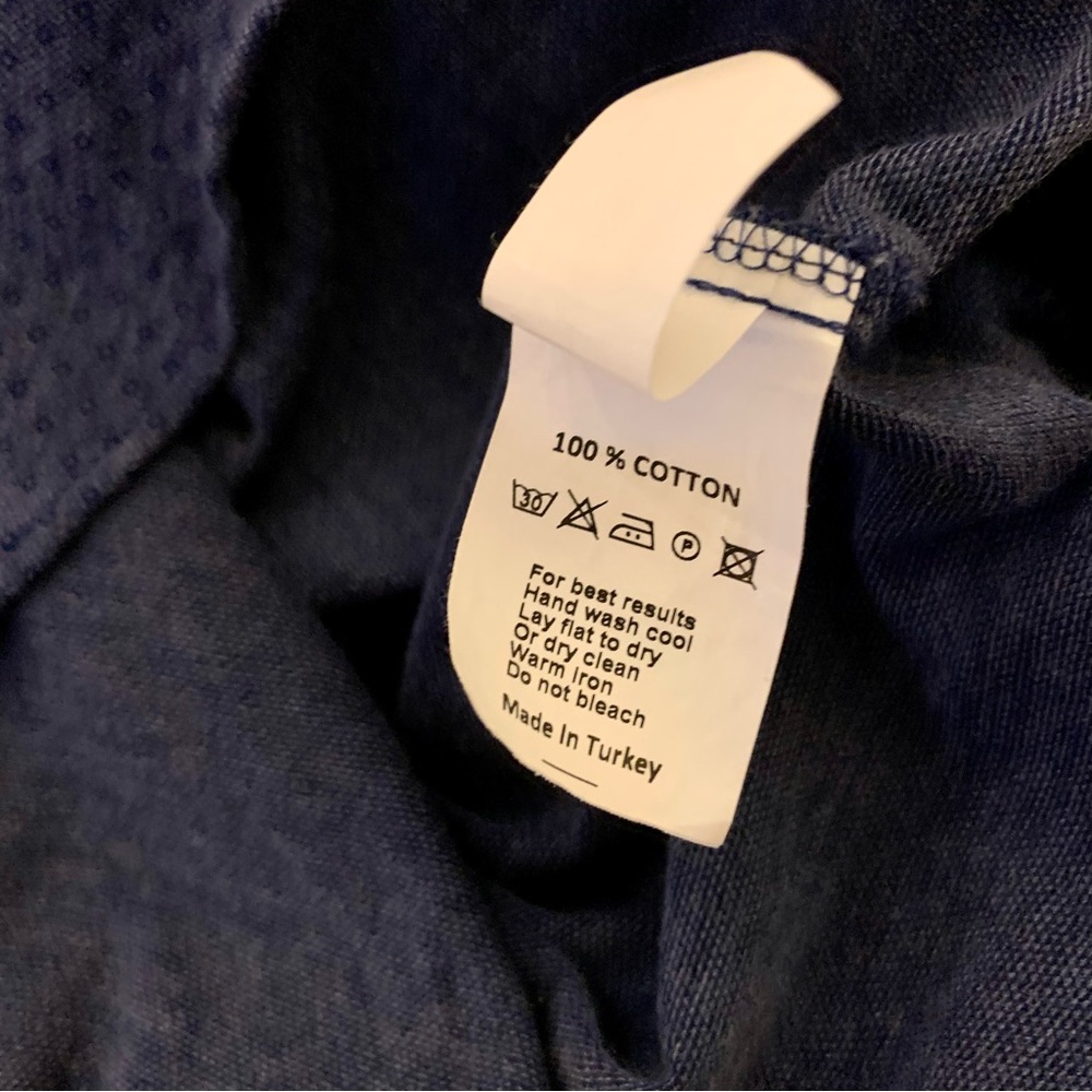 Peter Millar Blue Diamond Knit Dress Shirt - Picture 7 of 7
